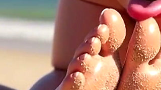 Fat Woman Licking Sandy Feet of Skinny Girl - Beach Humiliation