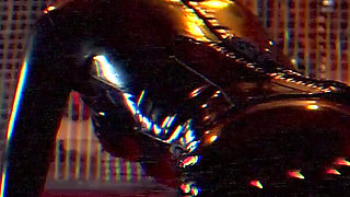 Dominant Brunette Babe Pegs Masked Sub in Fetish Playroom