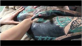 Lily Lu’s tattooed punk girl plays with latex, toys and wild fisting