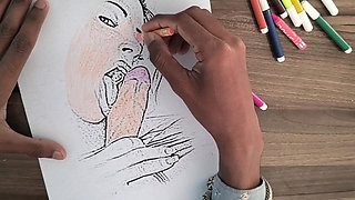 Newly married sister-in-law drying clothes and planning