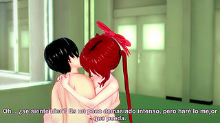 Fucking his sweet red-haired girlfriend while hearing her sweet moans - hentai