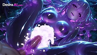 Toon Slime Stunner Rails Trunk, Observing Jizz Cascade Inwards Her Figure – AI Generated
