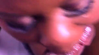 Ebony milf gets cum on her tits
