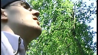 Young redhead slut walks in the woods and loves to gets fucked hard in the grass!