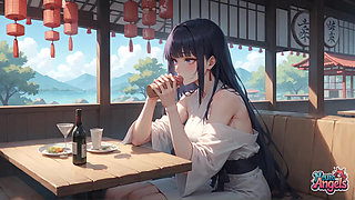 Spilled Milk Seduction: Wet Kimono Temptation