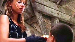 Exotic brunette hardcore foot fetish fuck