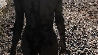 Massive juggs brunette fatty strips and jerks solo