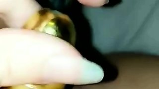 Close up solo beauty toying ass