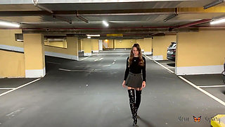 Teen Gets Puplik Fucked in the Ass in the Underground Parking Lot