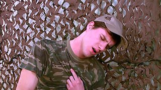 Military Gay Twinks Deep Blowjob and Bareback Fuck