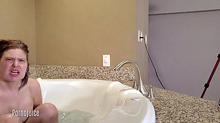 Big Titty Deaf Pornstar Plays in the Jacuzzi Starring Juliette Latte