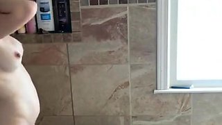 My Stepmom shaving and soaping (spy cam in shower)