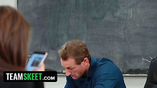 Teamskeet - hot brunette college girl gets punished