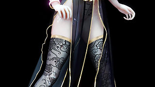 [mmd] Radiant Something Black Silk Erotic Nun Pussy Reveals Succubus Patterns