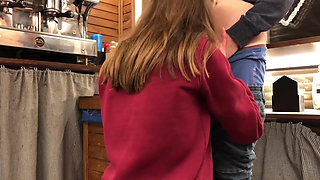 Risky Blowjob - 18yo Girl Sucks Her Friend's Cock at Work