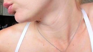 Blonde Solo Webcam Girl in Public BDSM Fingering