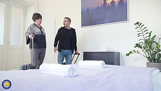 Old Granny Sisi Gets Her Pussy Pounded by Her Young Boyfriend's Big Dick