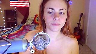 Cute amateur brunette naughty in solo jerking show on camera
