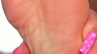 4K Yoga Sandal Tease From Hot Blonde MILF with Long Toenails & Tory Burch Sandals