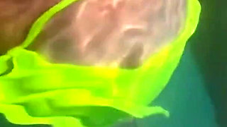 Artemisia Love Swimming in the Pool Flashing Her Big Juicy Boobs and Smoking a Cigarette