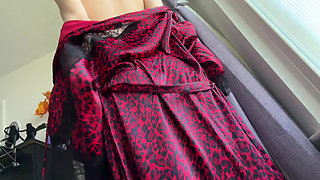 Frisky in Satin Robe