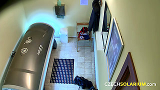 Czech Solarium 140: Horny Young Woman Plays with Her Pussy Again