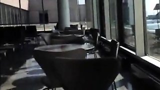 Public Masturbation: Airport Pee and Cum