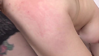 A Busty Chick Gets Fucked by Her Boyfriend and a Dominant Bitch with a Strap-on