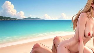 Scorching oral job on sun-kissed beach, heightens sensation