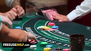 Welcome to the freeuse casino - you can fuck the big boobed mylf croupier anytime you want - freeuse cougar