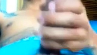 Big-Cock Latin Twink Shows Off on Webcam