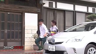 Naughty Asian kimoni babe fucked hard then made to swallow huge load