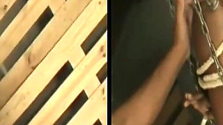 Extreme Big Tits Ebony BDSM Slave Mara Cruel Spanking Tit Busting and Whipping 3dlr