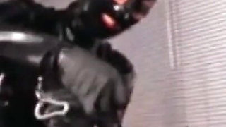 Caged and gagged Rubber Sissy get fucked