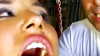 Boss with big cock fucks horny Latina teen dolce in the ass in the warehouse