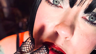 Smoking Mistress Tina Snua Chain Smokes 2 Superking Cigarettes in Fishnet Gloves - Smoker Smoke BBW Chubby