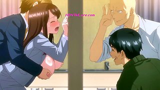 Undercover mama takes doggy pounding against hallway wall