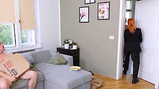 Busty trainer fucks boyfriends dad for cardio exercise