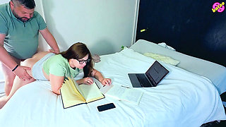 Free Use Pussy While I Study - Big Ass Brunette MILF Doggy Style & Missionary