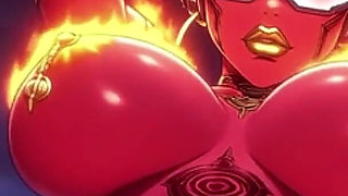 94. Hot Demon in Fire Sexy Pose (ai Animation)