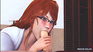 MILF Stepmom Struggling Dick with Her Mouth