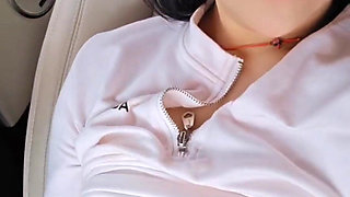 Korean Teen Flashing in the Car