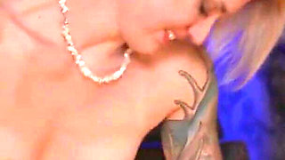 Hot tattooed blonde girl enjoys huge cock in her horny pussy