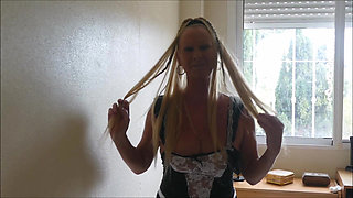 POV Finger Fucking in French Maid Cosplay Roleplay Orgasm