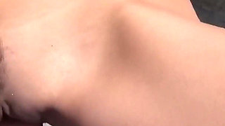 Glassed busty bitch suck and fuck dick in pov