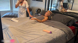 Naughty Nurse Knows How to Make a Man Feel Better When He's Sick