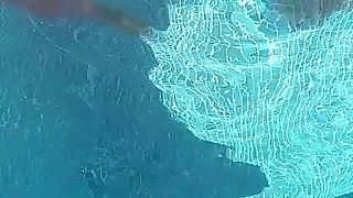 Sex in the Pool in Greece, with a Rambone Dildo and a Big Underwater Cumshot