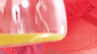 Fem dom strap-on teasing and pissing pee video - curvy blonde wanna play