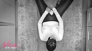 CFNM Amateur Fuck: Sheer Top & Leather Pants Pounding with Cumshot