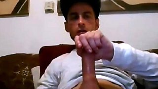 Ripped Stud Strokes His Big Cock to a Webcam Orgasm